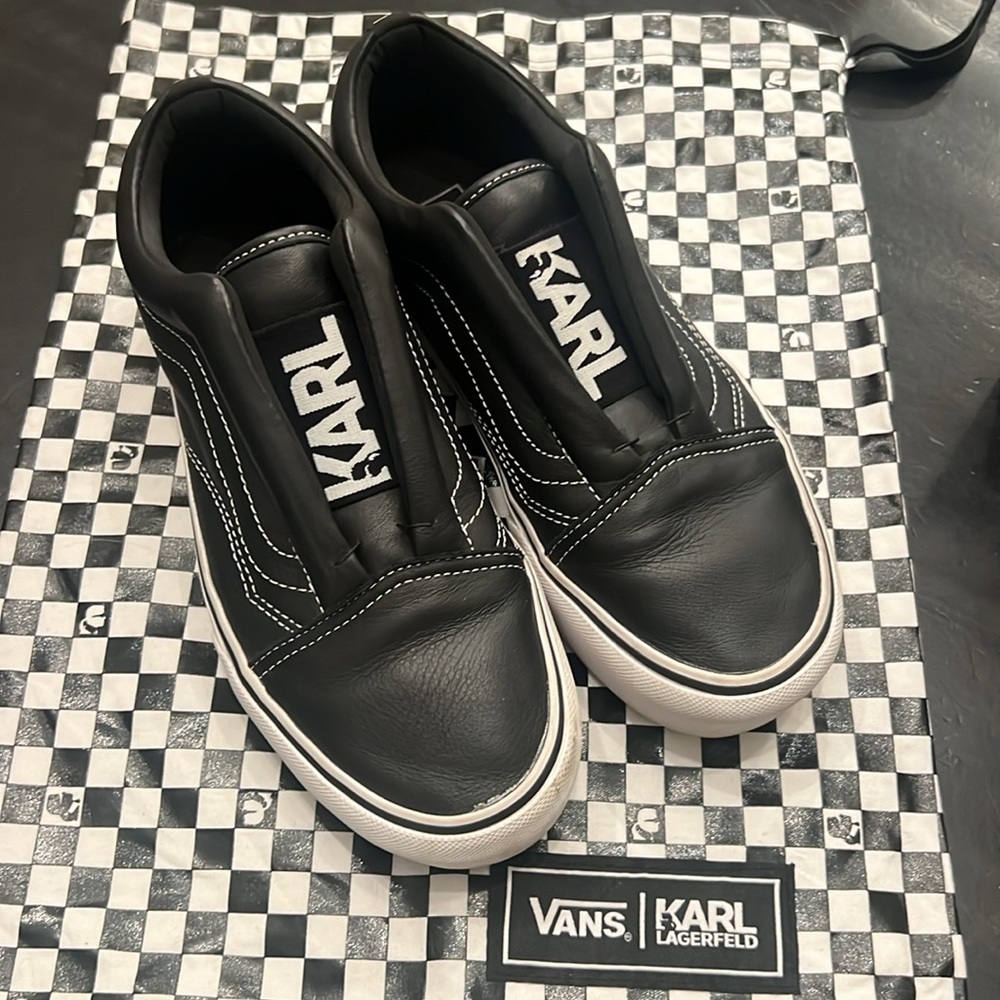 Vans / Karl Lagerfeld Old Skool Laceless Platform; Womens size 9 / Mens Size 7.5